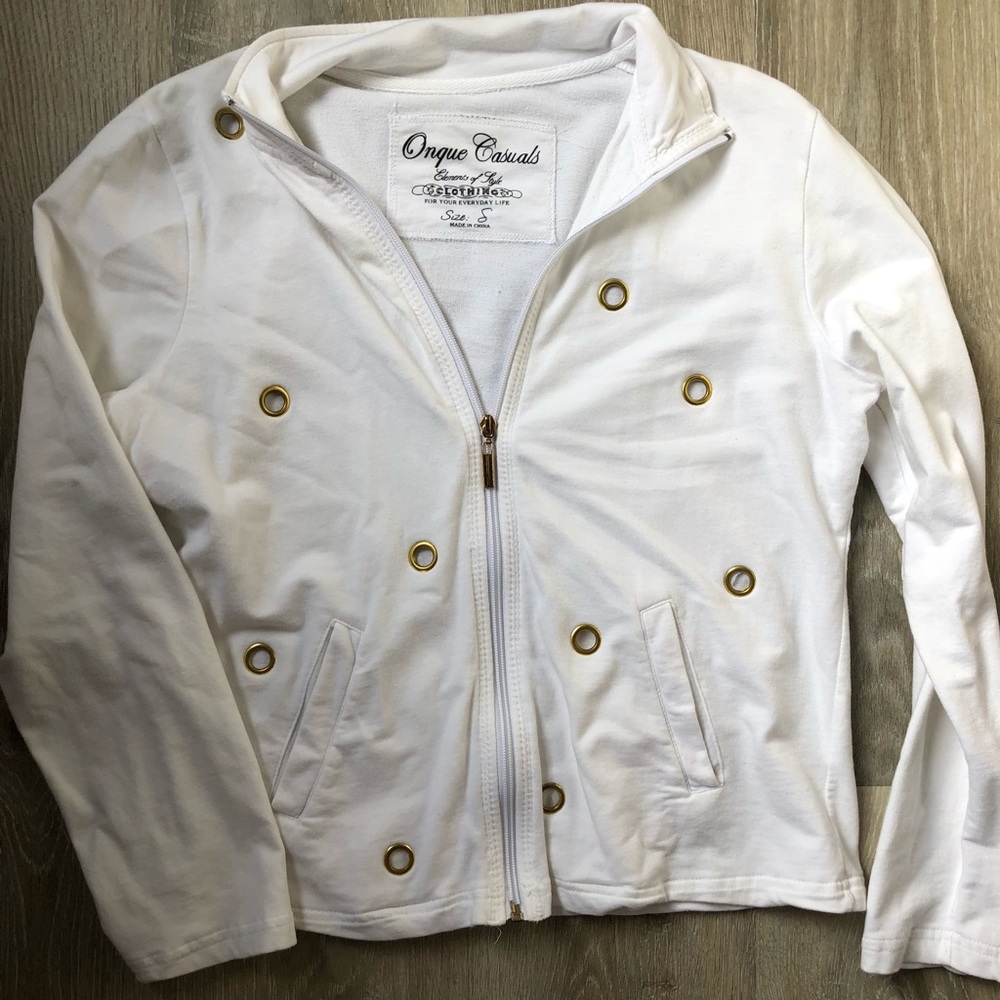 Inquest casuals white zip up jacket !
